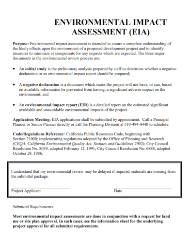 environmental impact assessment dissertation topics