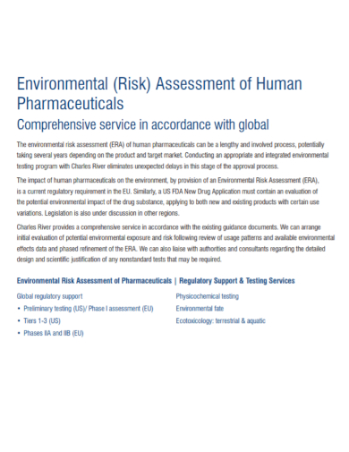 environmental pharmaceuticals risk assessment