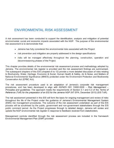environmental risk assessment