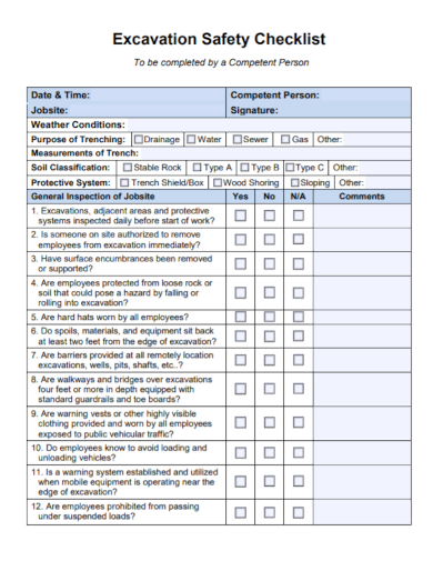 Osha Excavation Checklist Form Fill Out And Sign Printable Pdf Gambaran