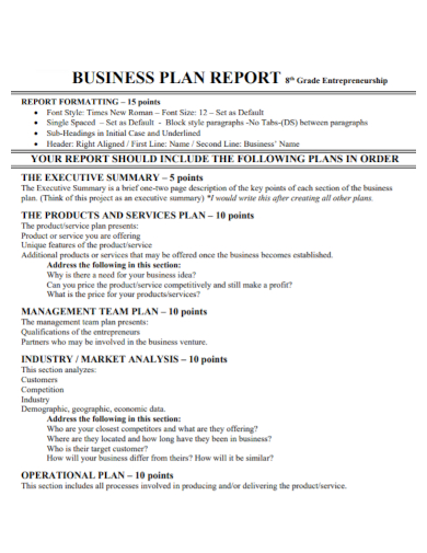 executive business plan report