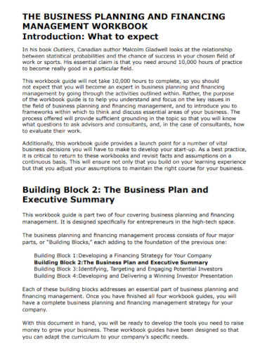 executive summary financial business plan