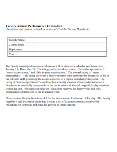 faculty annual performance evaluation