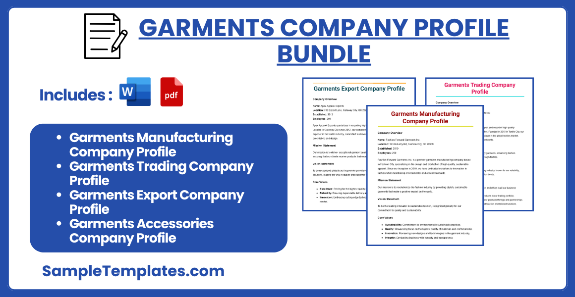 garments company profile bundle