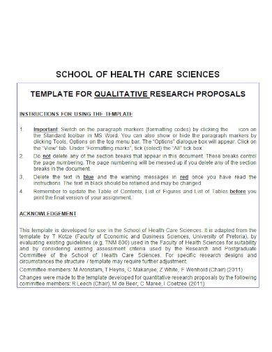health care qualitative research proposal