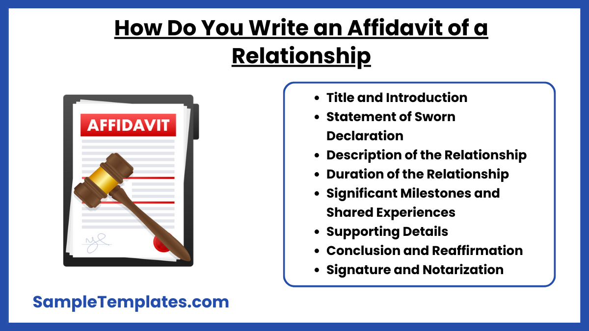 how do you write an affidavit of a relationship