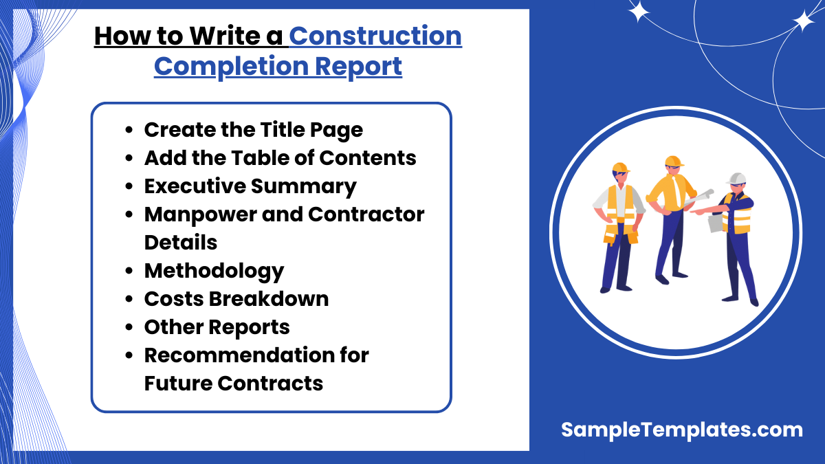 how to write a construction completion report