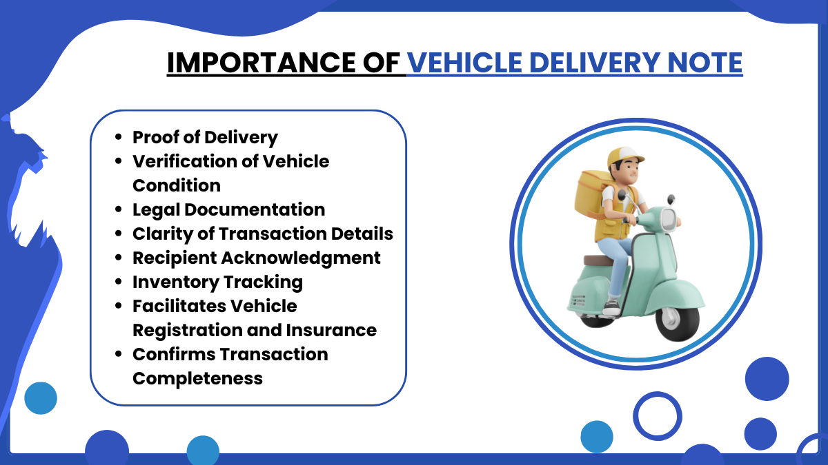 importance of vehicle delivery note