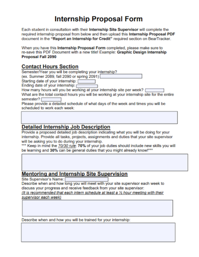 internship proposal form
