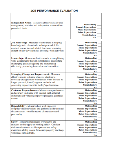 FREE 10 Job Knowledge Evaluation Samples Employee Skills Self 