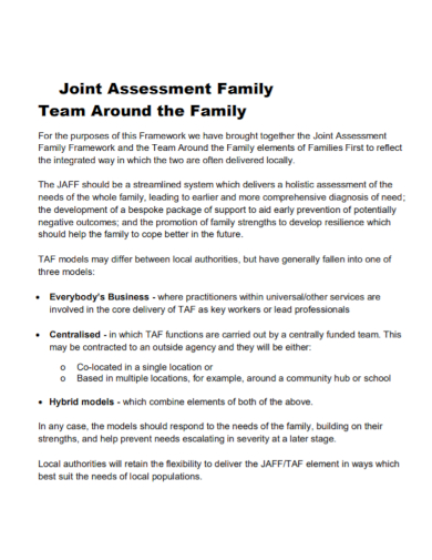 joint family assessment