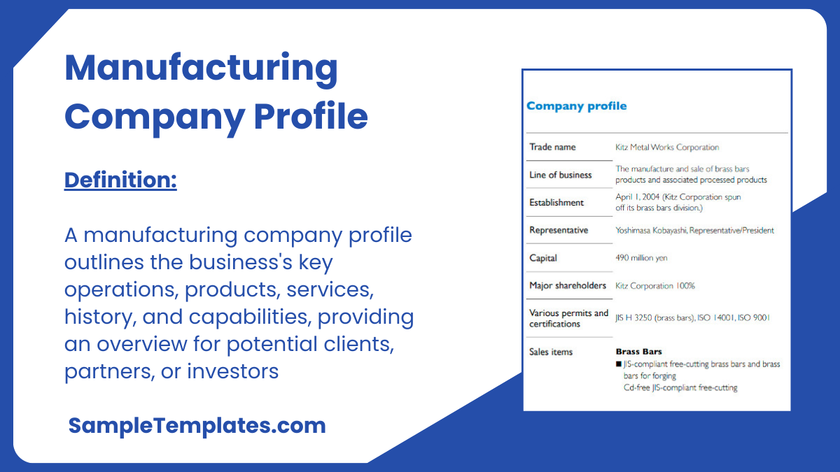 Manufacturing Company Profile