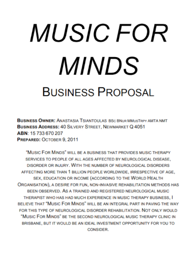 music business proposal