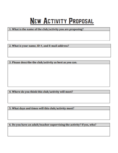 new activity proposal