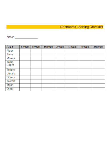 printable restroom cleaning checklist
