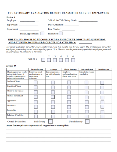 Employee Probation Review Form