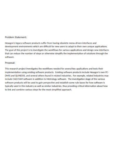 problem statement of research proposal