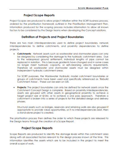 FREE 10 Project Scope Report Samples Management Status System 