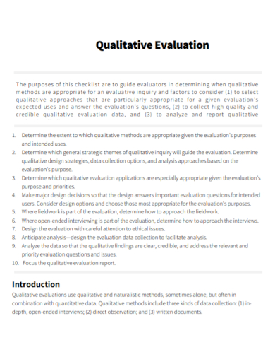 qualitative evaluation