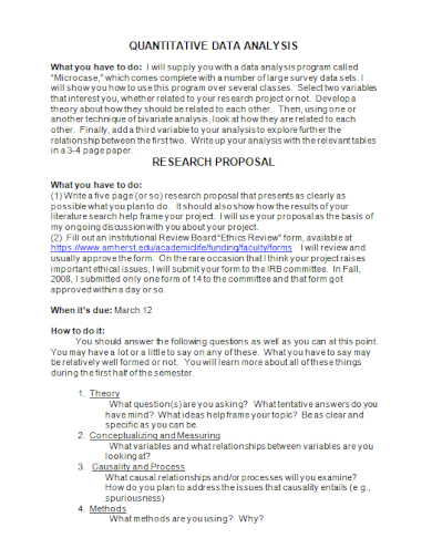 How To Write Data Analysis In Quantitative Research Proposal