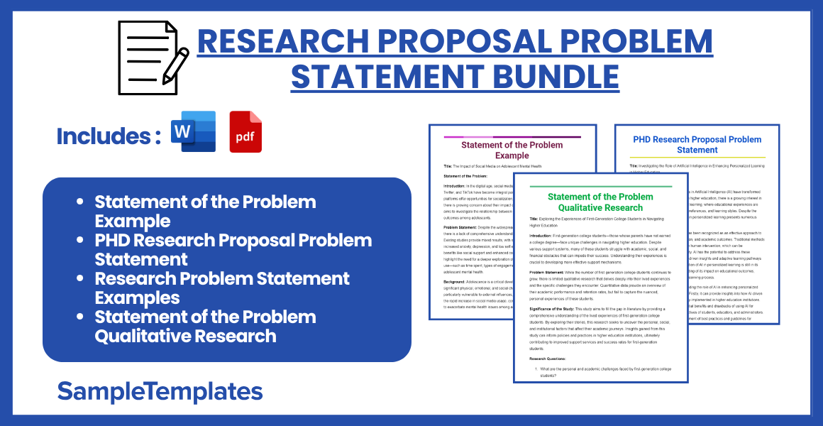 research proposal problem statement bundle