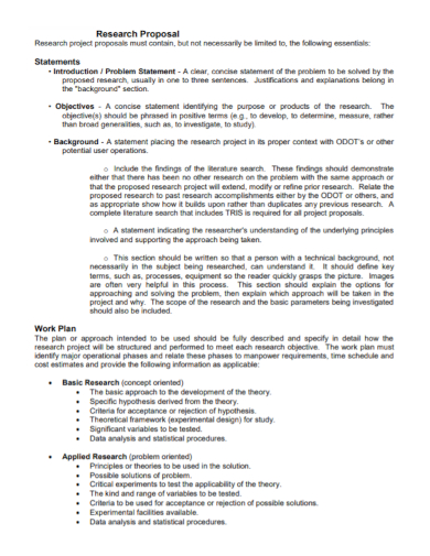 how to do problem statement in research proposal