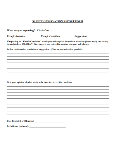 safety observation report form