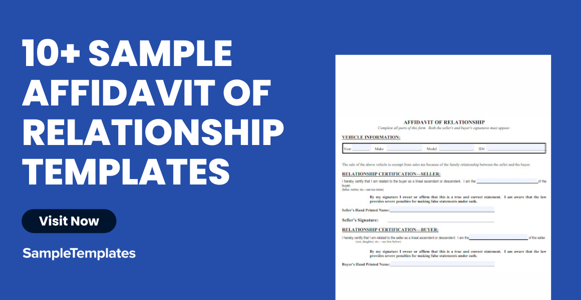 sample affidavit of relationship templates