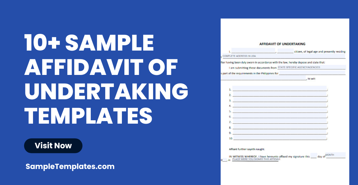 sample affidavit of undertaking templates