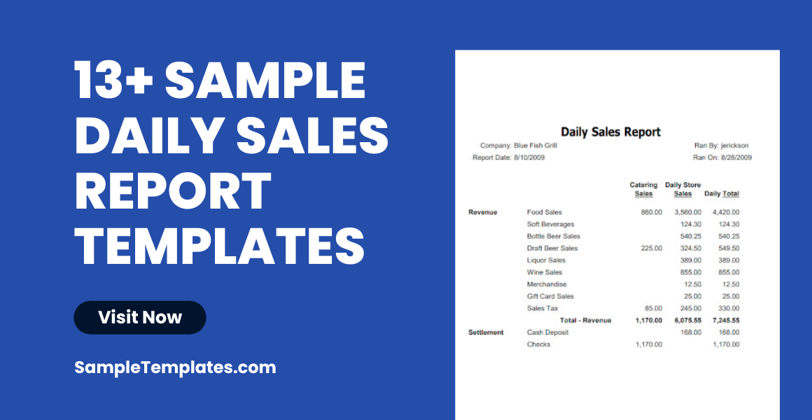sample daily sales report templates