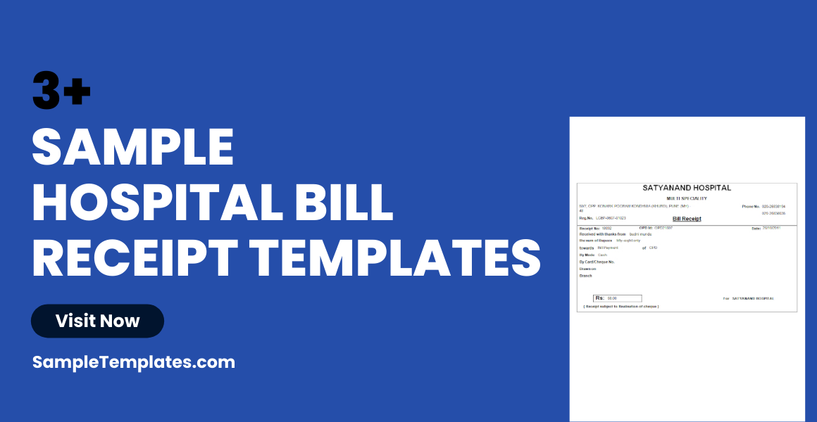 Sample Hospital Bill Receipt Templates
