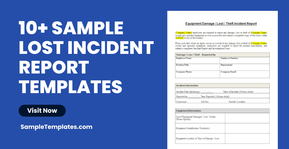 sample lost incident report template