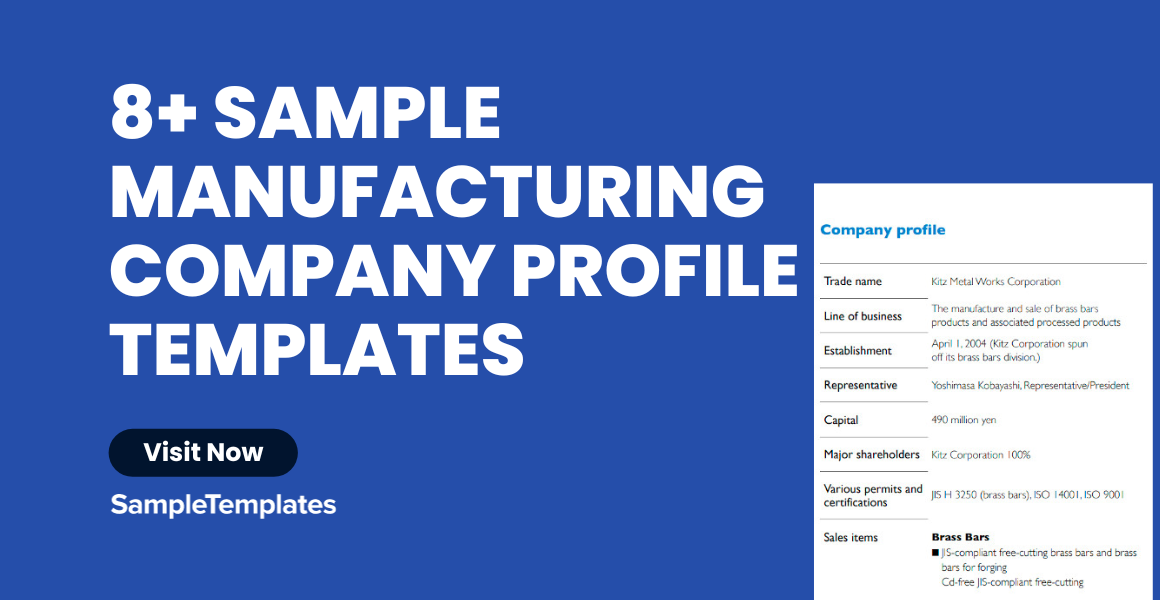 sample manufacturing company profile templates