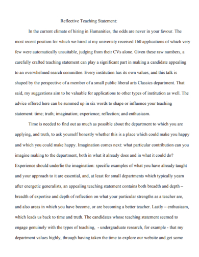 FREE 6 Reflective Teaching Statement Samples In PDF DOC