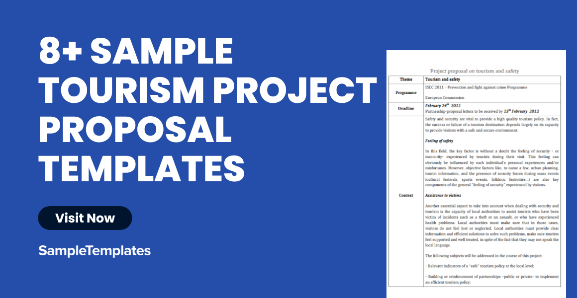 sample tourism project proposal templates