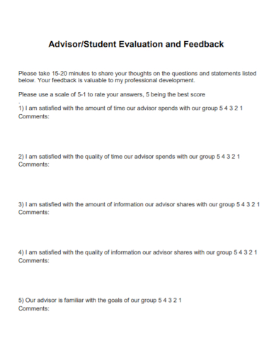 student advisor feedback evaluation