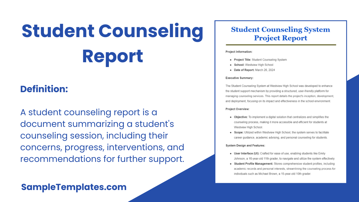 Student Counseling Report