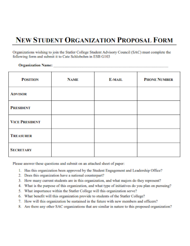 student organization proposal form
