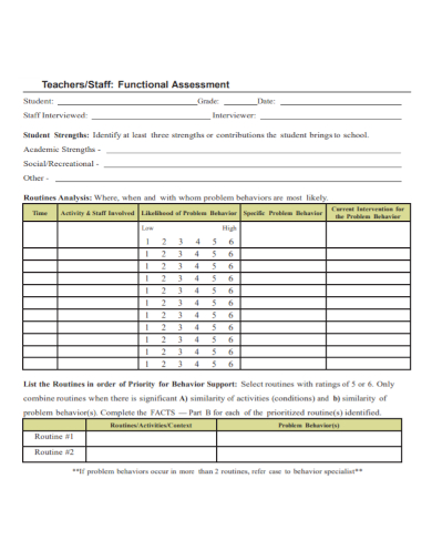 teacher staff assessment