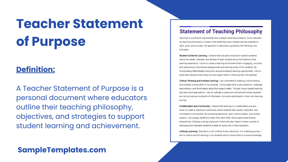 Teacher Statement of Purpose