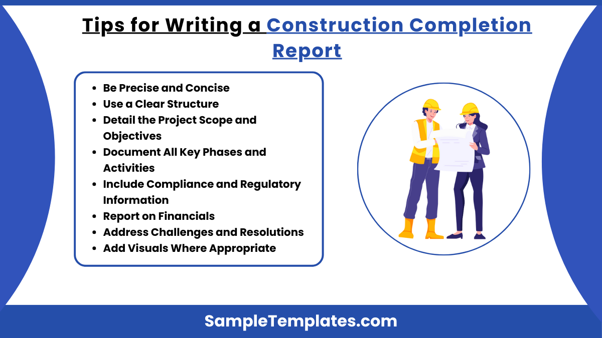 tips for writing a construction completion report