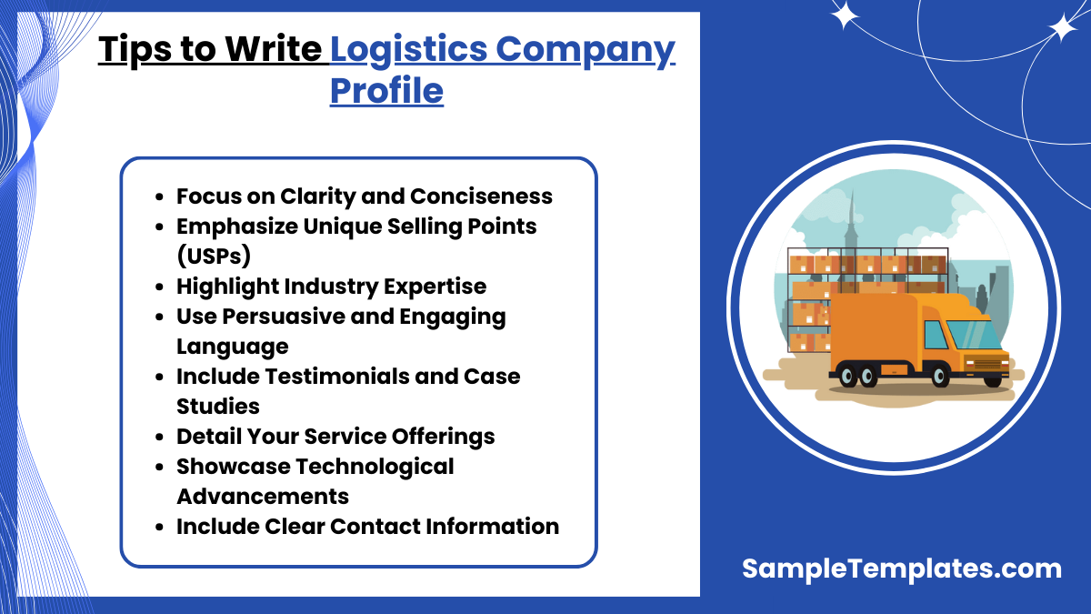 tips to write logistics company profile