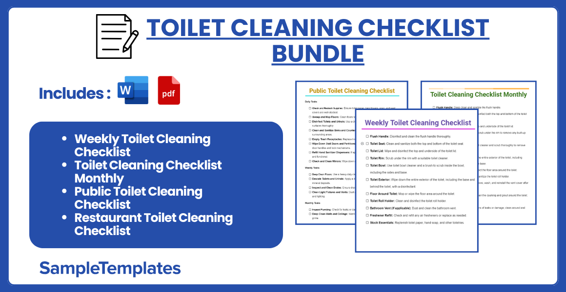 toilet cleaning checklist bundle