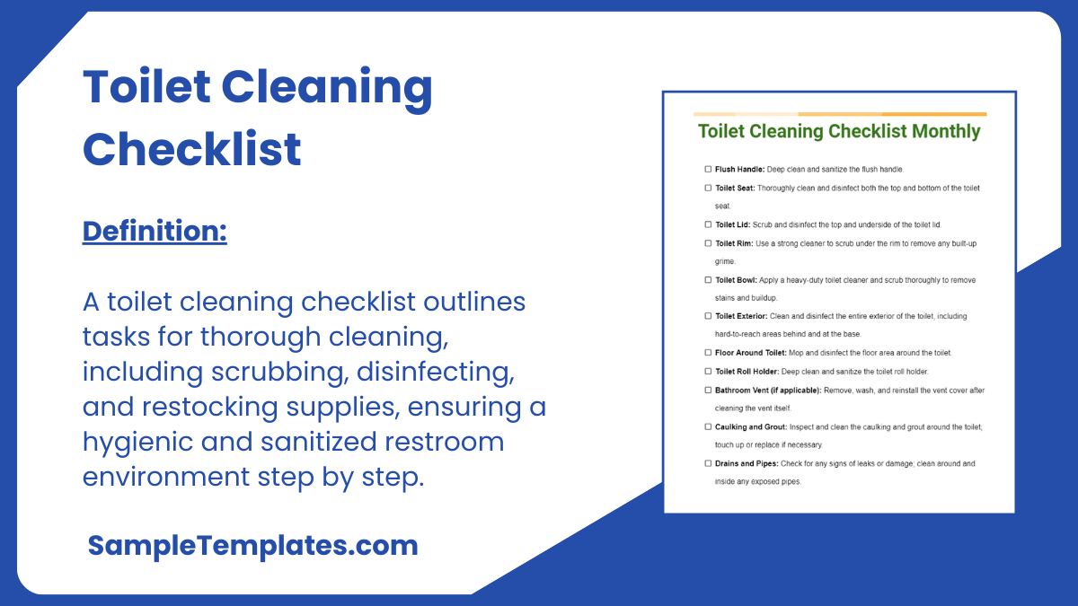 Toilet Cleaning Checklist