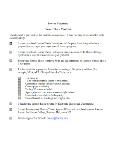 thesis checklist pdf