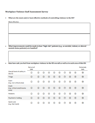 workplace violence staff assessment survey