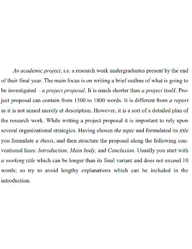 academic project proposal format
