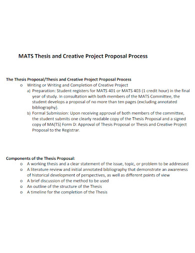 academic thesis project proposal