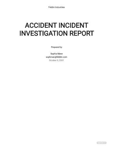 accident incident investigation report template