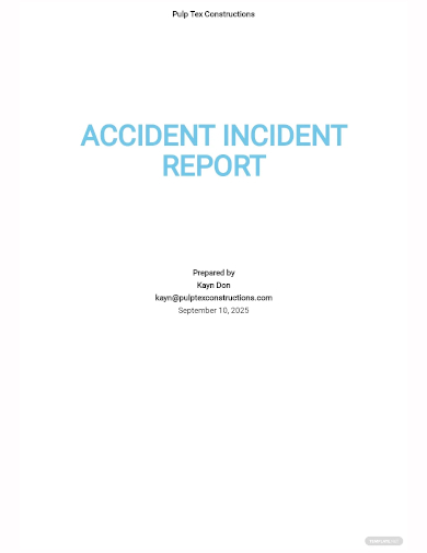 accident incident report template